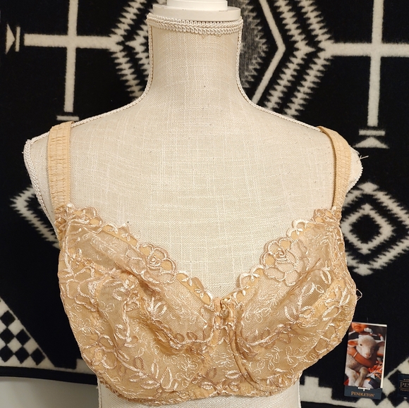 🍂 EUC Samanta Model A922 Full Coverage Unlined Underwire Bra, Gold Nude, 38DD - Picture 7 of 16